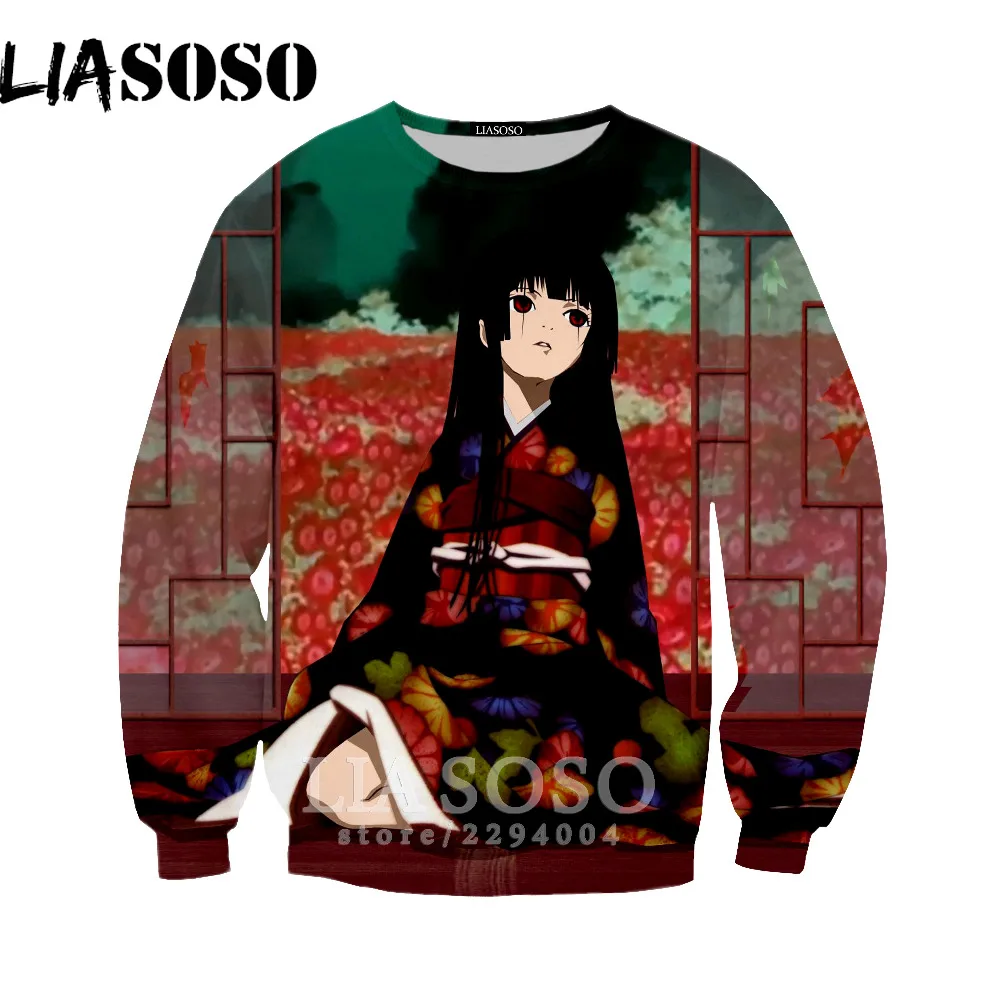 LIASOSO дзигоку сёдзё адская девочка Mioyosuka свитшоты Hell Girl 3D печать длинный рукав