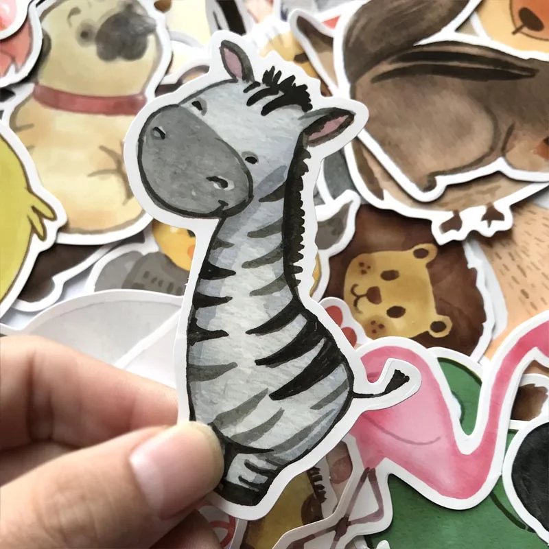 50 шт воды и чернил стиль мультяшный стикер с животным для детей на ноутбук
