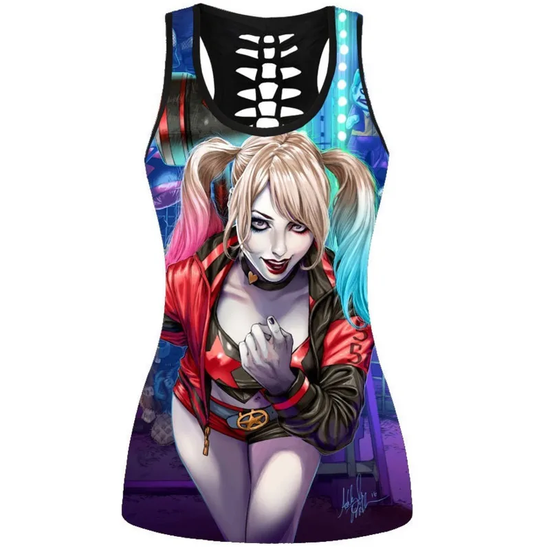 Летний топ на бретелях для женщин с мультяшными узорами 3d принтами Топы