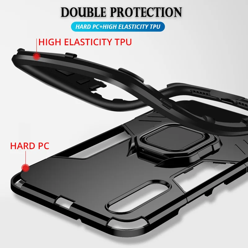 Finger Ring Bracket Case For Huawei Honor 7A Car Magnetic Adsoption Soft TPU+PC Back Cover for Protective Coques |