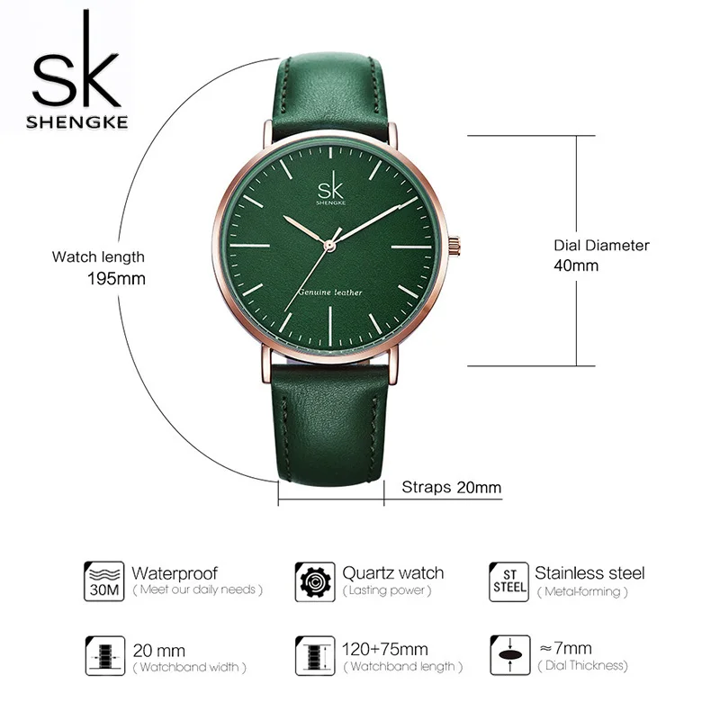 

Shengke Casual Women Leather Watches Luxury Quartz Clock Ladies Fashion Wrist Watch Reloj Mujer 2019 SK Women's Day Gift #K0082
