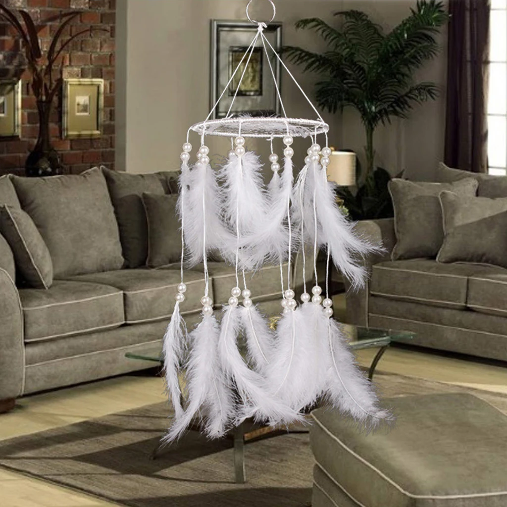 Новейший ручной работы Ловец снов с искусственным дизайном подарок в белом