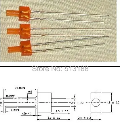Диффузная форма башни 2 мм оранжевый светодиод|led bracelet|led magicled temperature |