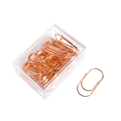 

50pcs/box Gold Rose Gold Bookmark Paper Clip School Office Supply Metal Material Escolar Papelaria Gift Stationery