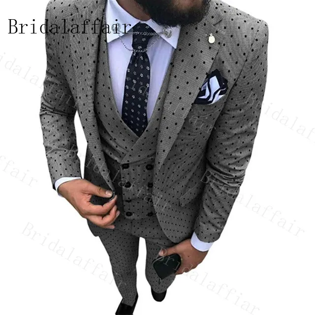 Bridalaffair Свадебная вечеринка Бордовый смокинг Спот костюмы для мужчин 3 шт. Slim Fit Мужской s костюм выпускной костюм сценический пиджак брюки жилет