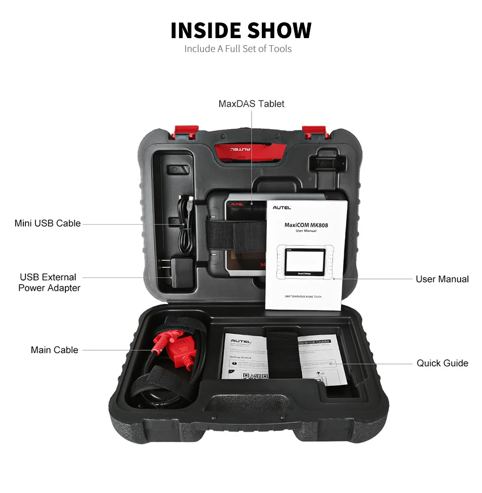 Autel MaxiCom MK808 автомобильный диагностический инструмент OBDI OBD2 автоматический сканер вся система сканирования инструмент сброса масла/EPB/BMS/SAS/DPF/TPMS/IMMO