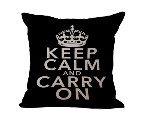 2 Чехол для подушки Keep Calm Carry On из хлопка и льна с Эйфелевой башней и короной в черно-белую полоску домашний декоративный с рисунком наволочки - Цвет: 2