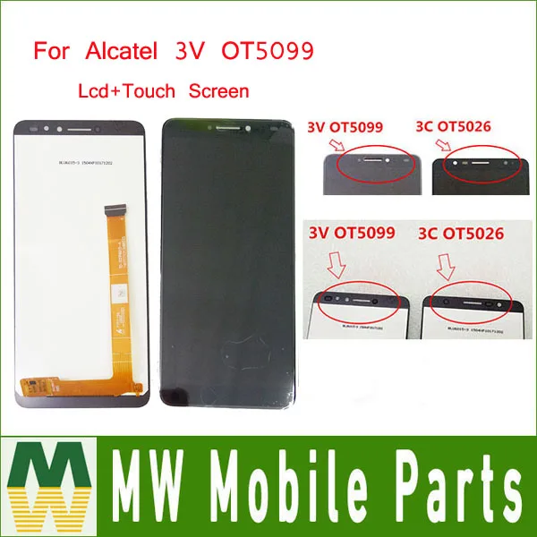 1 шт./лот для Alcatel 3V 5099 OT5099 OT5099D ЖК дисплей экран и сенсорный датчик дигитайзер