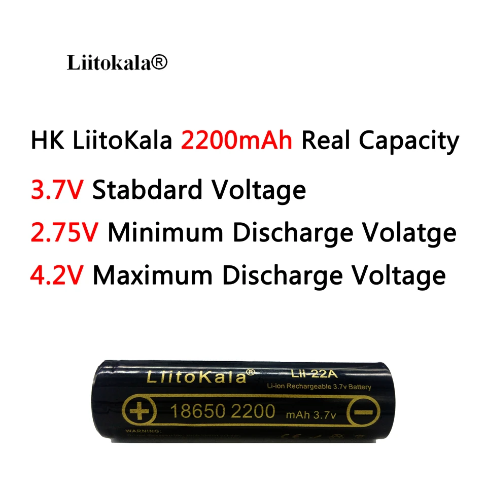 1 шт. HK liitokala Lii-22A 3,7 в 18650 2200 мАч аккумуляторная батарея литий-ионные аккумуляторы литий-ионная литиевая батарея для фонарика