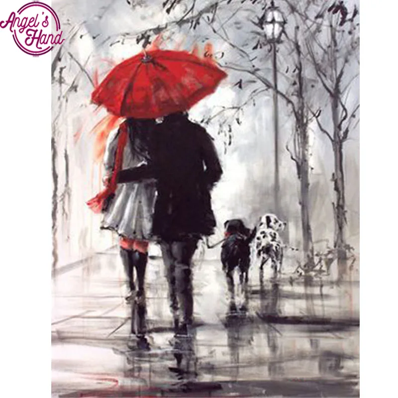 

5D Couple umbrella Diamond Painting DIY Diamond Mosaic Kit Crystal Square Drill Embroidery Patterns Rhinestone Wall Art Painting