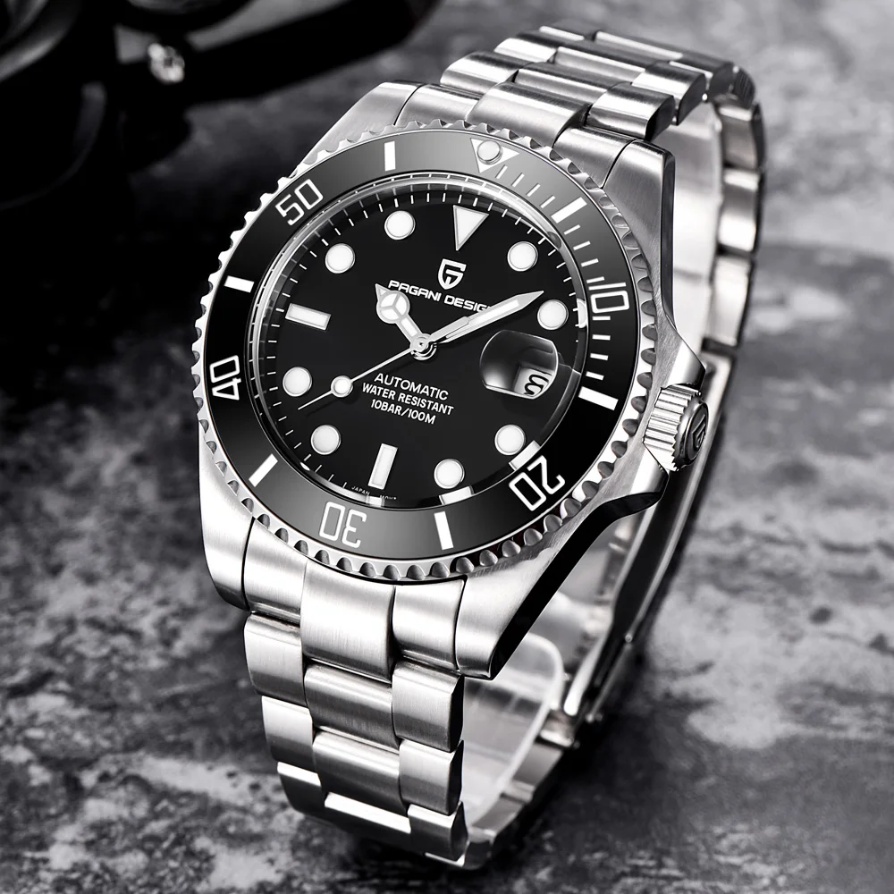 Японские Move Мужские t Miyota 8215 водонепроницаемые 100 м Роскошные Мужские механические часы из нержавеющей стали водонепроницаемые наручные часы Relogio Masculino