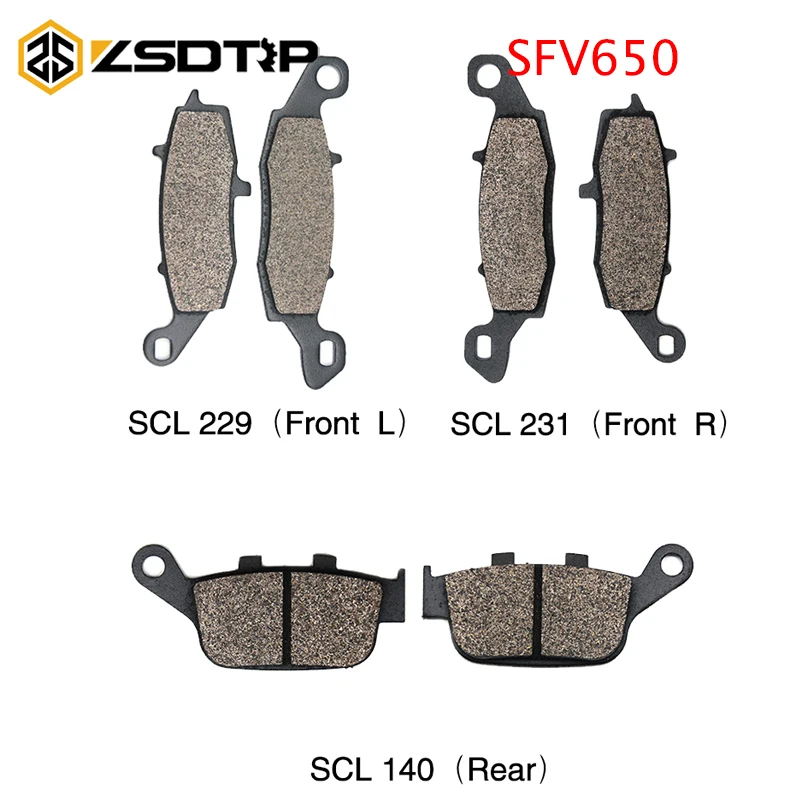 

ZSDTRP- For Suzuki SFV650 2009 2010 2011 2012 2013 2014 Motorcycle Motocross Front and Rear Disc Brake Pads Semi-metal Racing