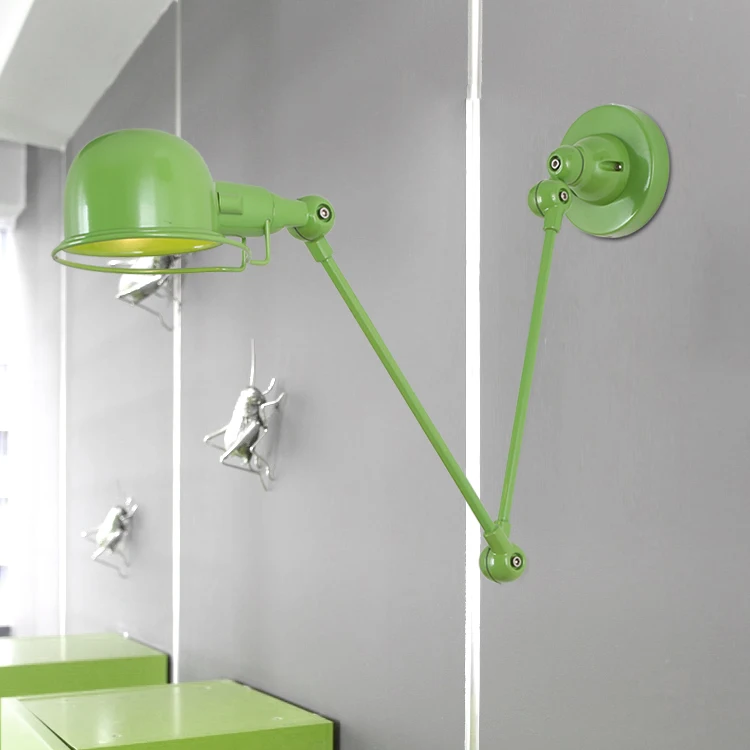 Современная телескопическая настенная лампа с поворотным кронштейном железный