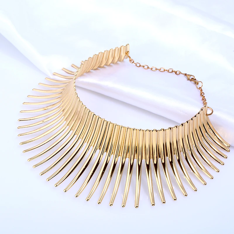 Fashion big brand exaggerated metal collar necklace Short clavicle chain hot sale | Украшения и аксессуары