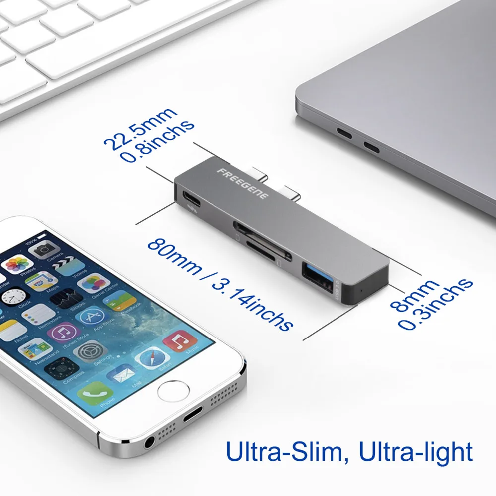 7 в 1 двойной USB 3,1 type-C концентратор к HDMI USB-C PD адаптер питания Thunderbolt 3 USB C концентратор для Macbook с USB 3,0 устройство для чтения карт SD TF