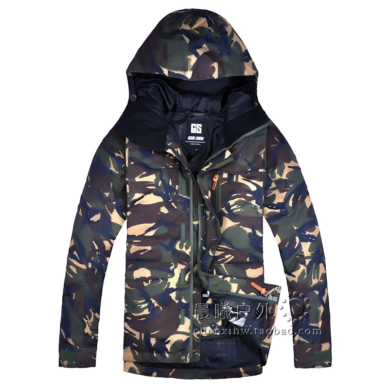 Зимняя камуфляжная Лыжная куртка Gsou мужская для сноуборда водонепроницаемая