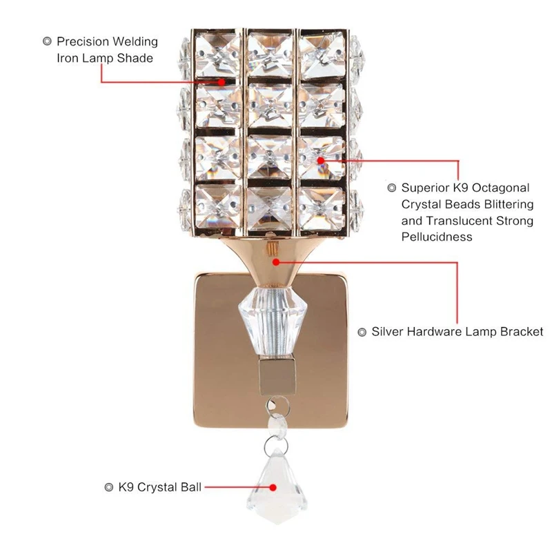 

LED E14 Crystal Wall Lamp Retro Metal Industrial Wall Lamp Edison Lamp Dropshipping