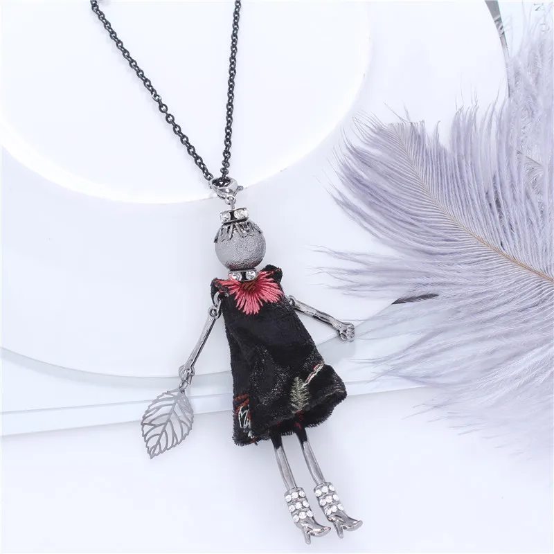 Модное платье с цветочной вышивкой кукла большой чокер ожерелье и кулоны для