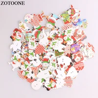 zotoone mix christmas wodden buttons for clothing needlework scrapbooking snowman santa claus craft sewing buttons accessories a