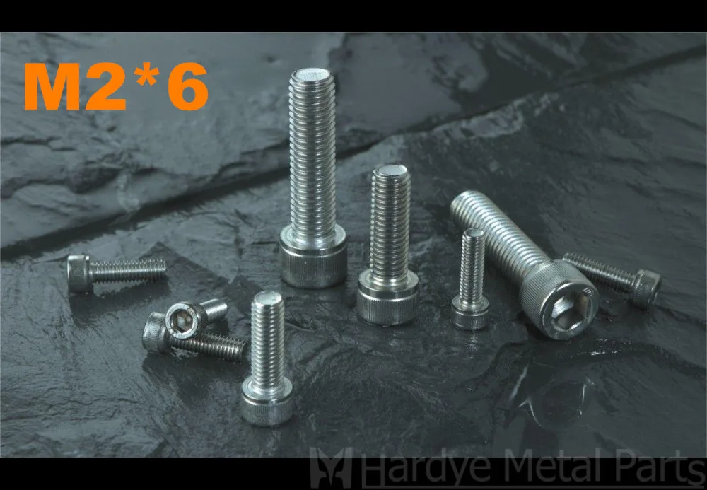 

500 шт./лот DIN912 M2 * 6 Micro screw нержавеющая сталь 304 Шестигранная головка цилиндрическая головка полоса кружка головка винт