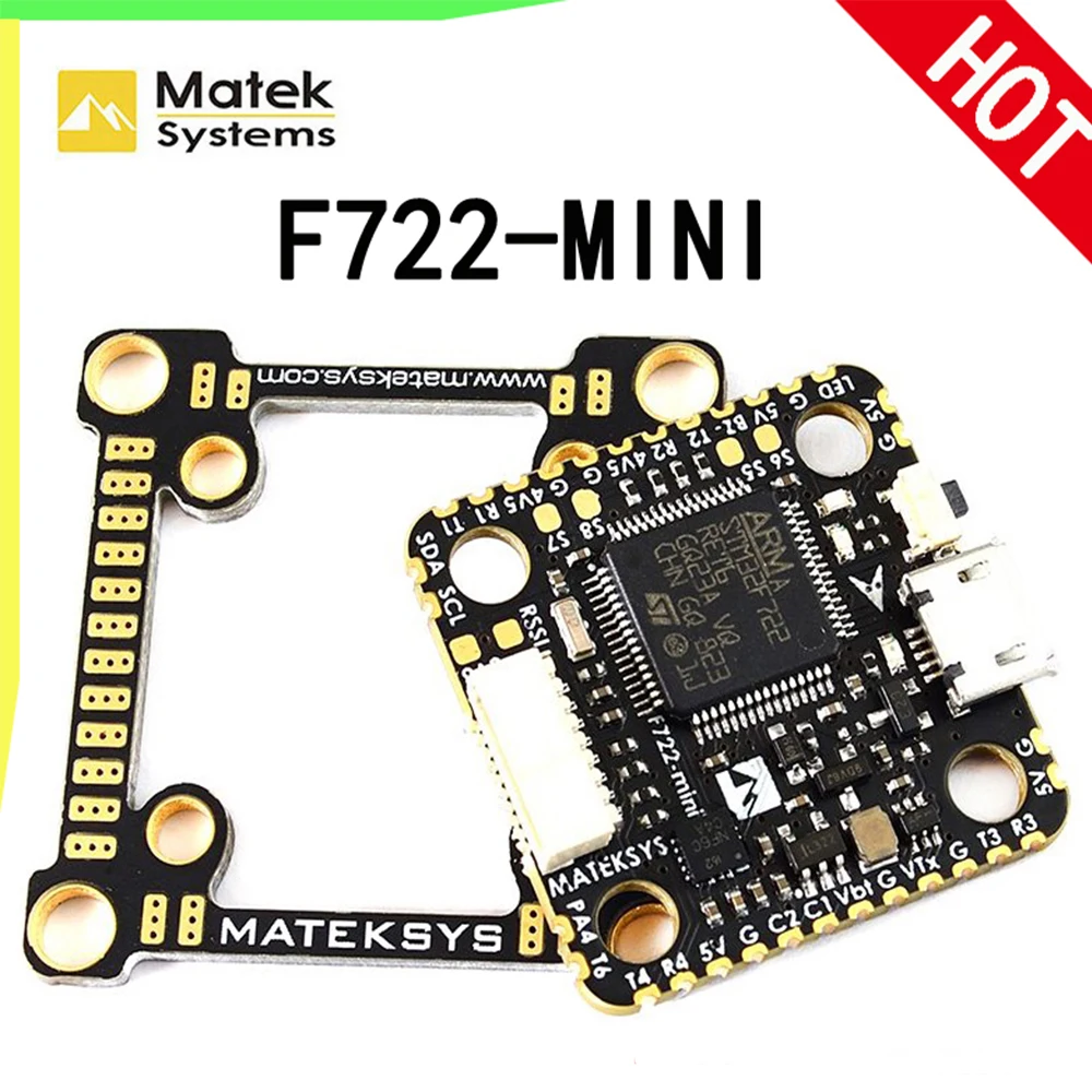 Matek System F722-Mini OSD двойной гироскоп Контроллер полета Acc 32 M Flash 5 V/2A BEC Контроллер полета w/адаптер platte для дрона