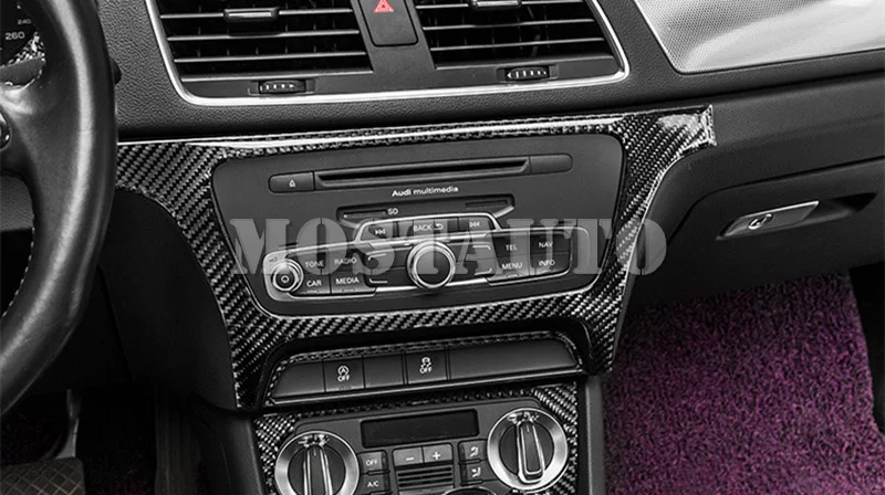 Для Audi Q3 8U углеродного волокна центральной консоли Панель литье Накладка 2012- 2 шт
