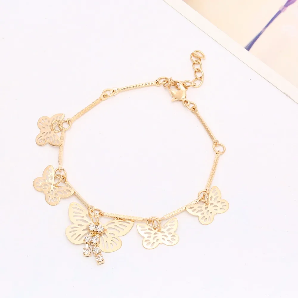 UAM 1 шт ножной браслет для женщин милый с бабочкой кубический циркон босоножки