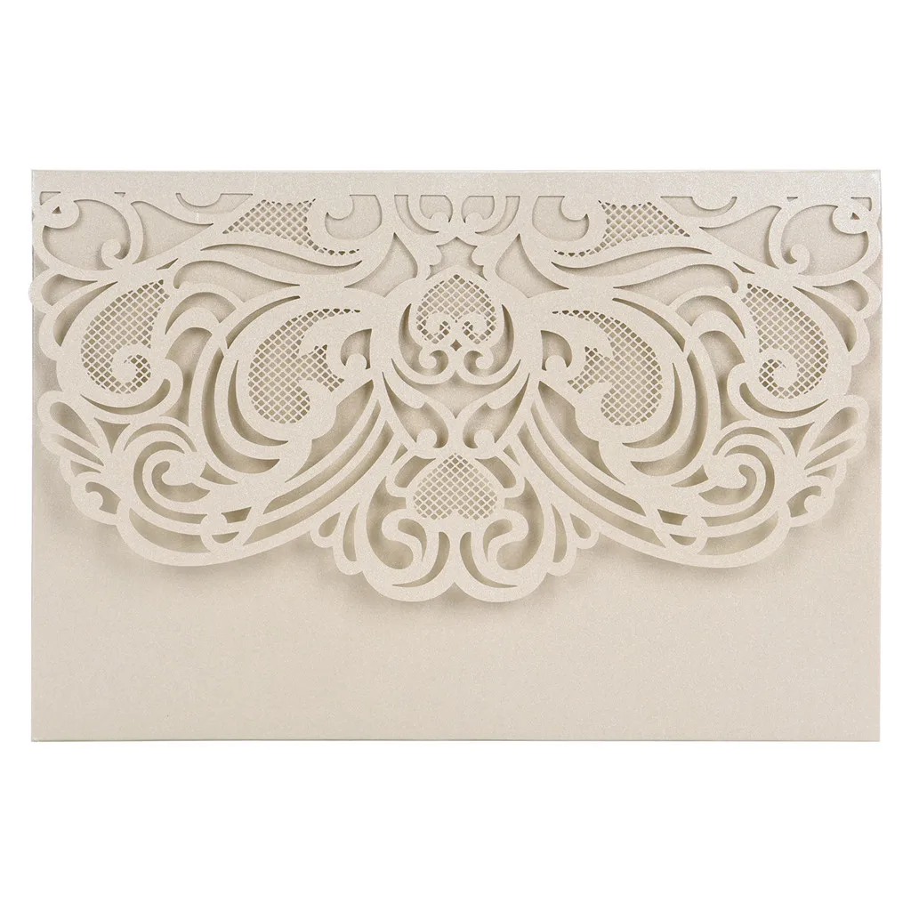 Silver 10 шт./компл. деревенская лазерная резка, для свадьбы приглашения карты кружева мешковины галстук конверты для приглашений комплект для помолвки для новобрачных, вечеринка в честь новорождённого птичка - Цвет: Silver
