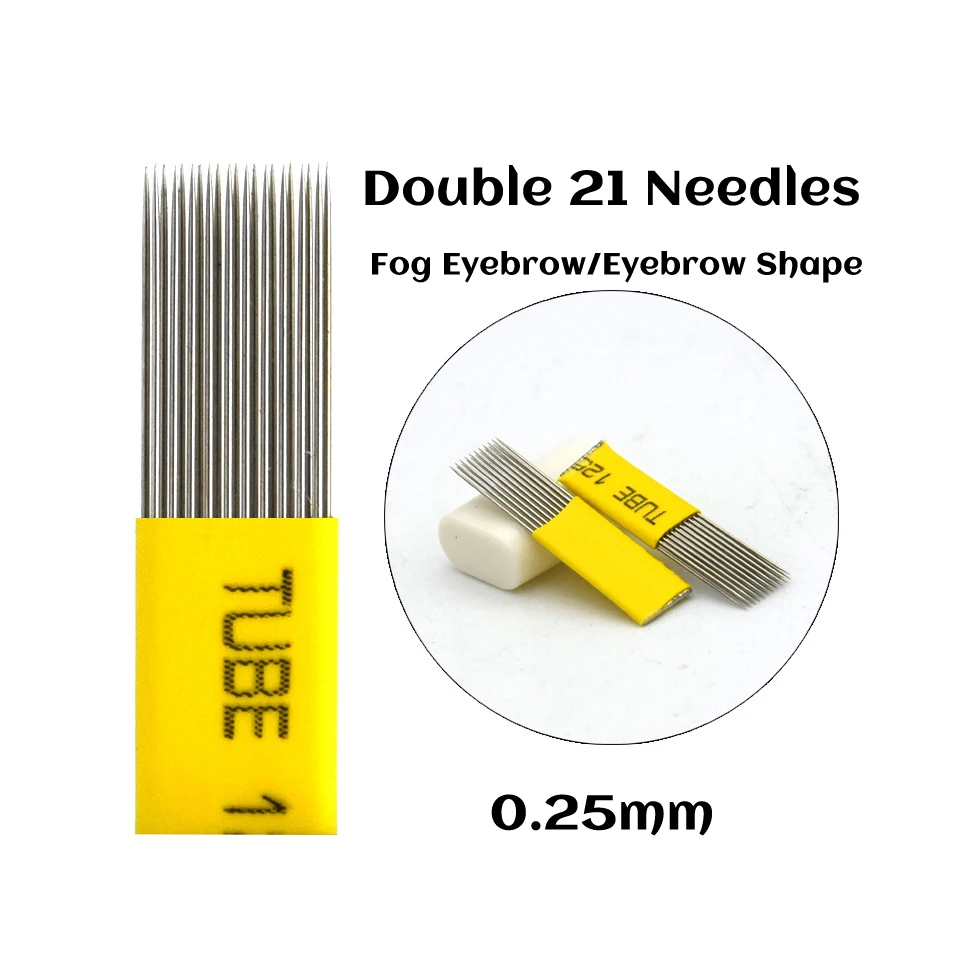 Двойные ряды мануального татуажа бровей Иглы 0 25 мм с плоским носком растушевки