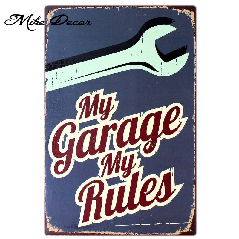 [Mike86] My Garage Rule tin sign ART Home Bar Painting Pub Metal Poster Decoration AA-301 Mix order 20*30 см | Дом и сад