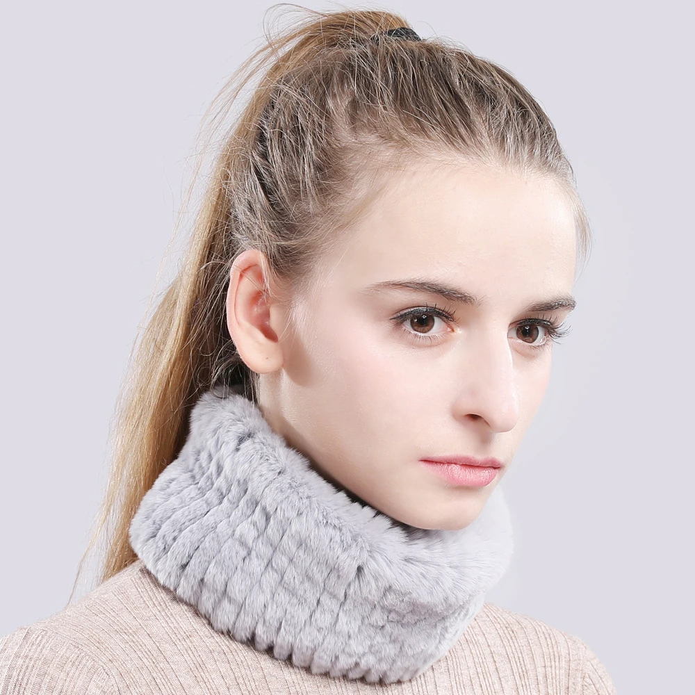 Роскошные модные женские туфли из настоящей шерсти кролика декоративного шарф