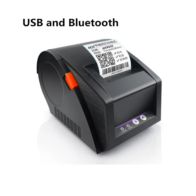 USB and Bluetooth 80 мм Тепловая Принтер одежда цена стикер для нанесения штрих-кода Qr self-принтер для самоклеящихся ярлыков супермаркет, розничная чековый принтер - Цвет: USB and Bluetooth