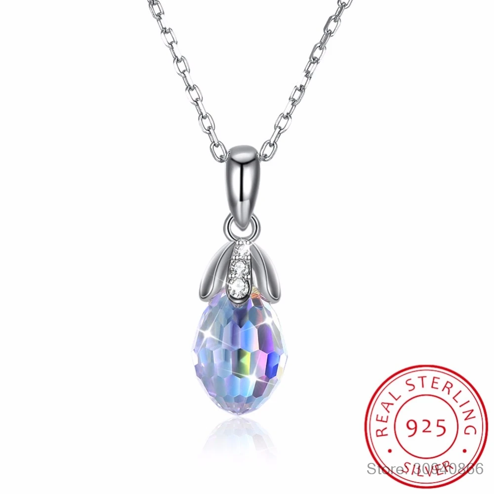 LEKANI Модный маленький кулон в виде капли воды ожерелья с разноцветными