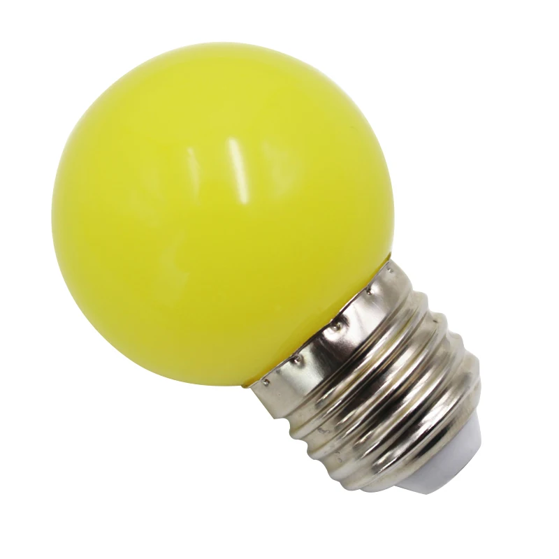 Yellow E27 светодиодные лампы-E27 1w Pe матовый светодиодный Глобус красочный белый/красный/зеленый/синий/ylllow Лампа 220 v-1 шт - Цвет: Yellow