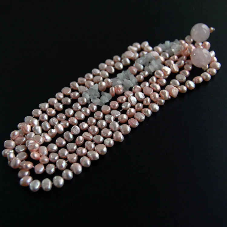 Открытый стиль натуральный розовый пресноводный жемчуг розового цвета с