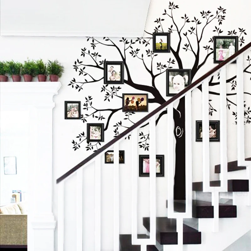 Staircase Family Tree Wall Decal Vinyl Stickers Huge and Birds Baby Nursery Art Sticker | Дом и сад