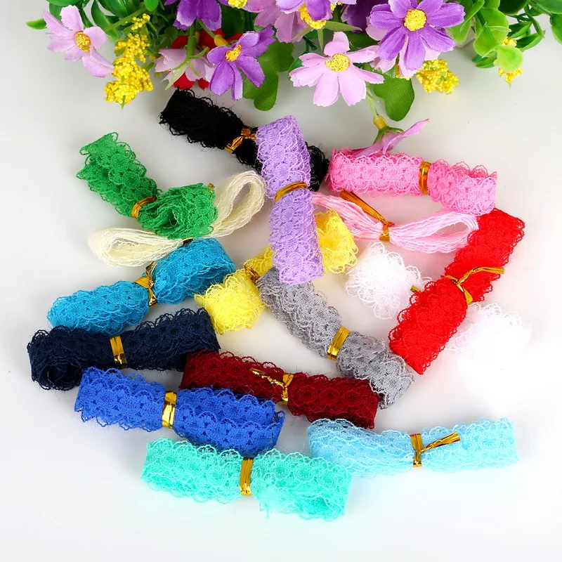 Ширина 15 мм 5 ярдов/партия вышитая сетчатая кружевная отделка ткань лента для