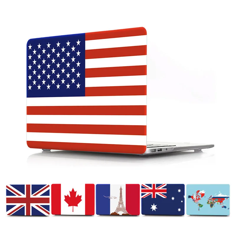Жесткий Чехол для ноутбука Macbook Air 11 13 Pro 15 дюймов с национальным флагом матовый