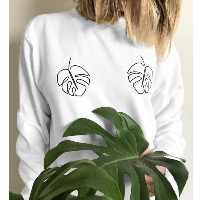 Monstera/Дизайнерская Женская толстовка с рисунком листьев Женские забавные