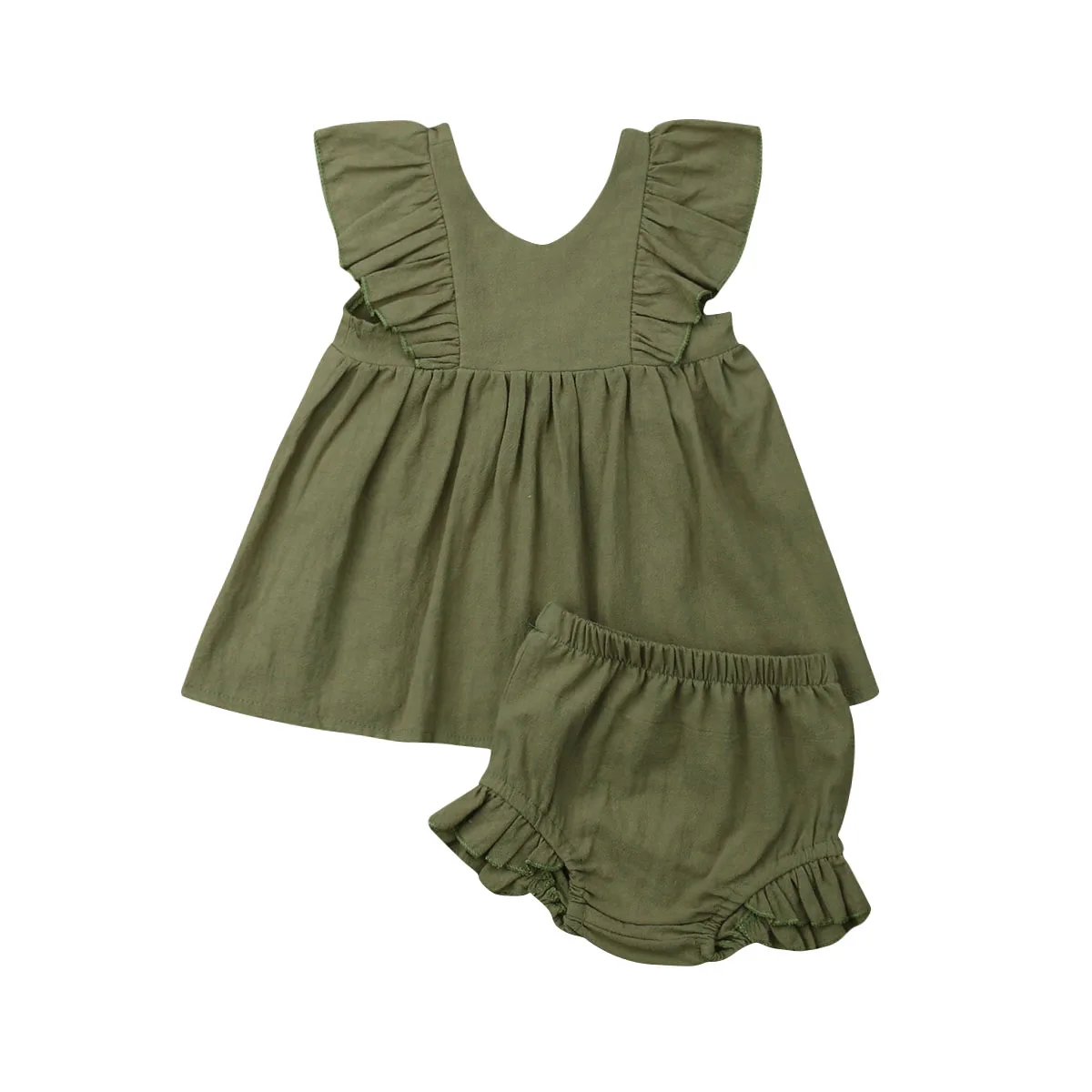 Топы с оборками для новорожденных девочек 1-5 лет платье шорты штаны одежда наряды