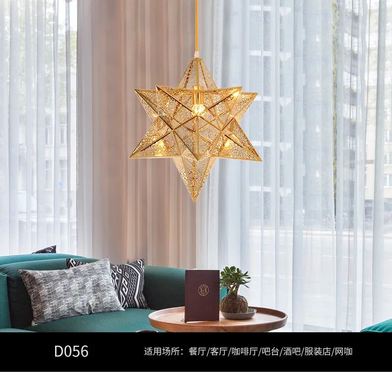 

Постмодернистские пентаграмма Nordic лампа ресторан Гостиная Бар зал спальня личность Нержавеющая сталь Золотой, геометрической формы