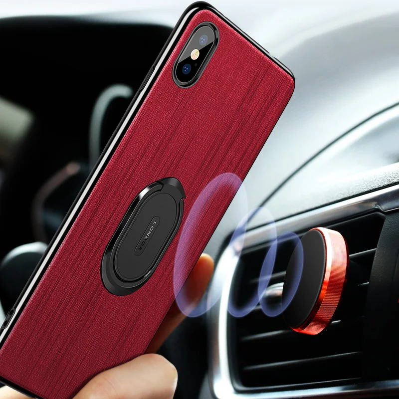 Чехол для iPhone XR XS 7 8 X скрытая подставка из ТПУ с автомобильным магнитным чехлом