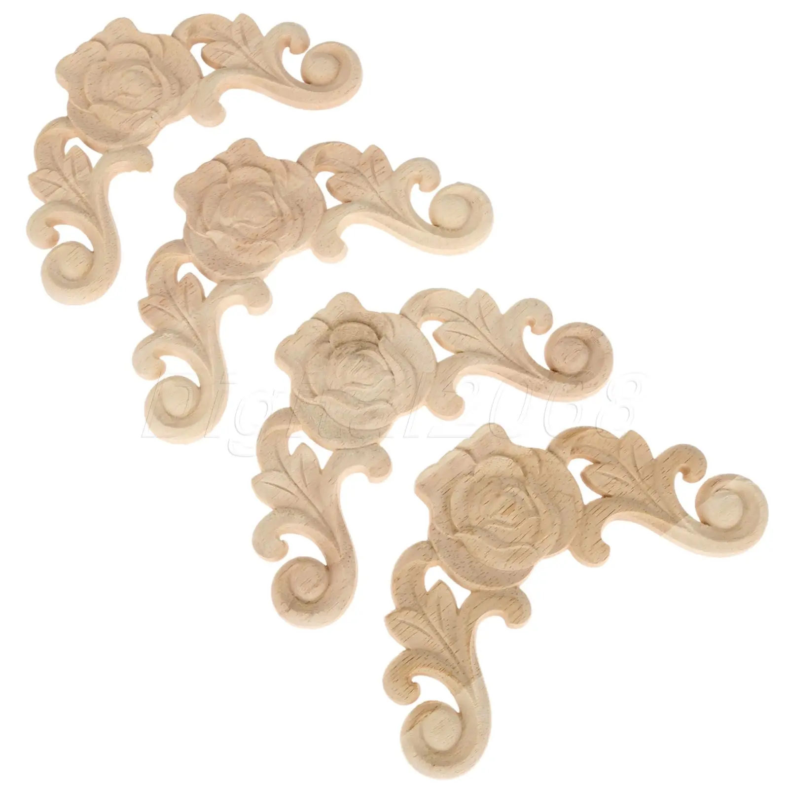 8*8/10*10 см 4 шт. деревянный резной уголок с аппликацией Неокрашенная рамка наклейка