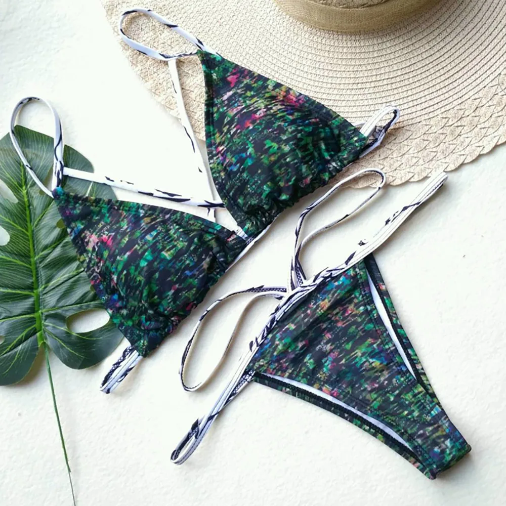 Новый летний сексуальный костюм пляжный купальник 2018 пуш ап мягкий бюстгальтер с
