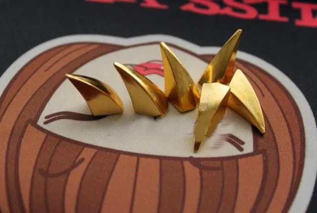 golden 10 шт. 10*20 мм Серебряный панк-рок DIY шпилька заклепки Рог отвертка шипы украшения металлические пули tachuelas para ropa - Цвет: golden