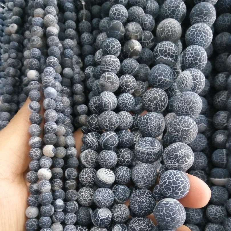 Черные выветривающиеся бусины из камня для изготовления ювелирных изделий 6 8 10 12