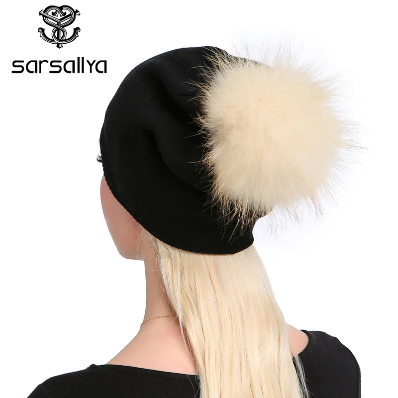 Осень зима шапочки hat мужская вязаный шерстяной повседневная cap с реальными лисий