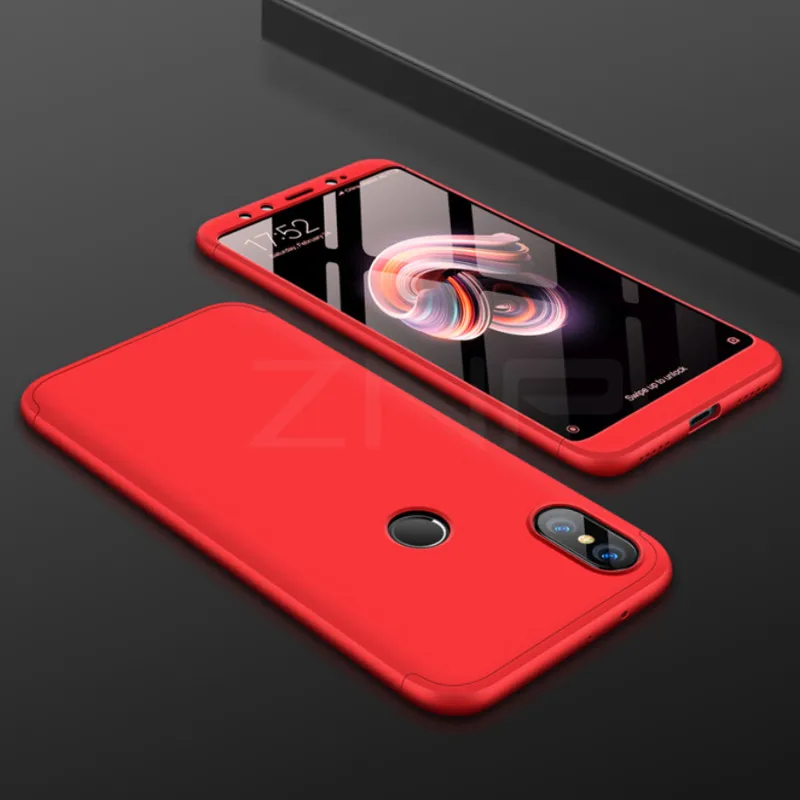 Красный ZNP 360 градусов, ПК матовый защитный чехол для телефона для Xiaomi Mi A1 A2 Lite Полное покрытие противоударный корпус для Xiaomi Mi A2 Lite A1 чехол - Цвет: Красный