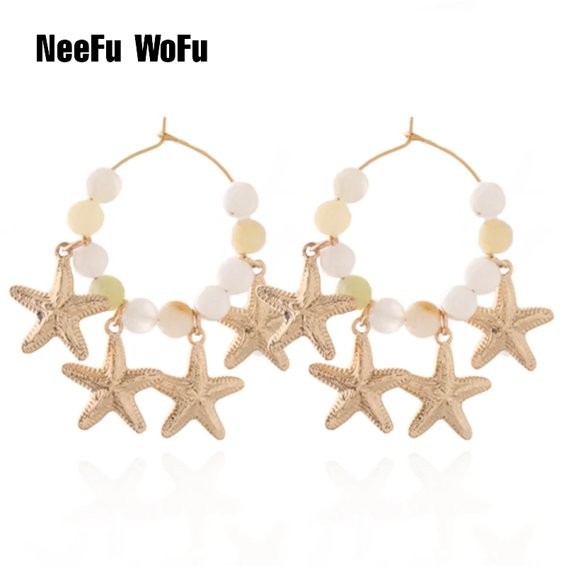 Висячие серьги NeeFu WoFu для женщин из натурального камня Коралловая Серьга в виде