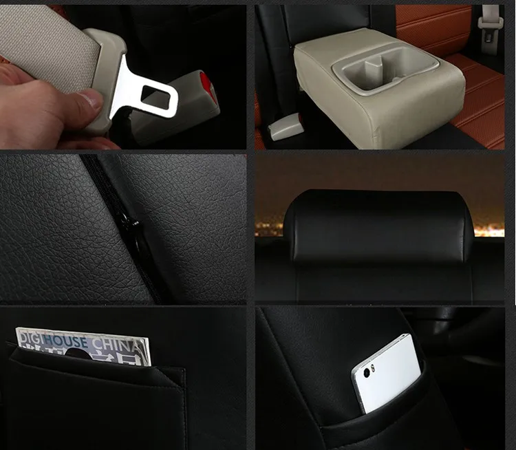 AutoDecorun пользовательские чехлы для сидений автомобилей Toyota Fortuner 7 сидений чехлы наборы Кожаная подушка из искусственной кожи поддержка сидений авто аксессуары